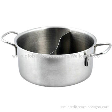 Stainless steel divided hot pot pan